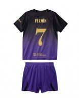 Barcelona Fermin Lopez #7 Venkovní dres pro děti 2026-27 Krátký Rukáv (+ trenýrky)